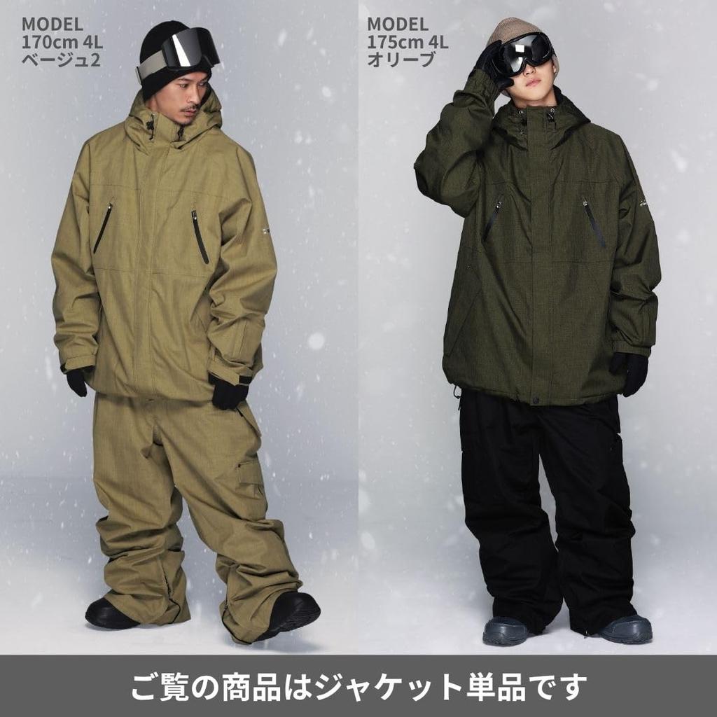 Snowboard Jacket Plus Sizes Available Water Pressure Resistance Black 4L [Pontapes] (Sold Separately) - - Men's & Women's - Warm, Water-Repellent,