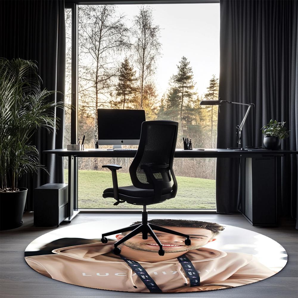Luca Hanni Printed Round Rug Carpet Chair Rug Area Rug Entryway Doormats,for Office Chair Living Room Bedroom Kitchen Room.