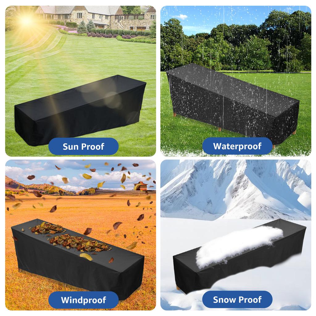 Outdoor Lounger Cover Garden Patio Sunbed Chair Dust Cover Waterproof Windproof Furniture Recliner Protective Cover