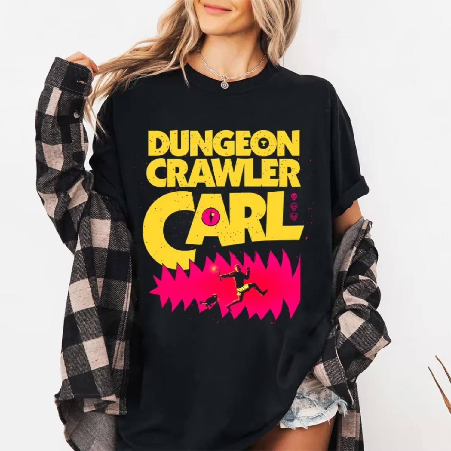 

Popular Fantasy Comedy Dungeon Crawler Carl Donut Funny Graphic Print Tshirt Women Casual Summer New Tees S