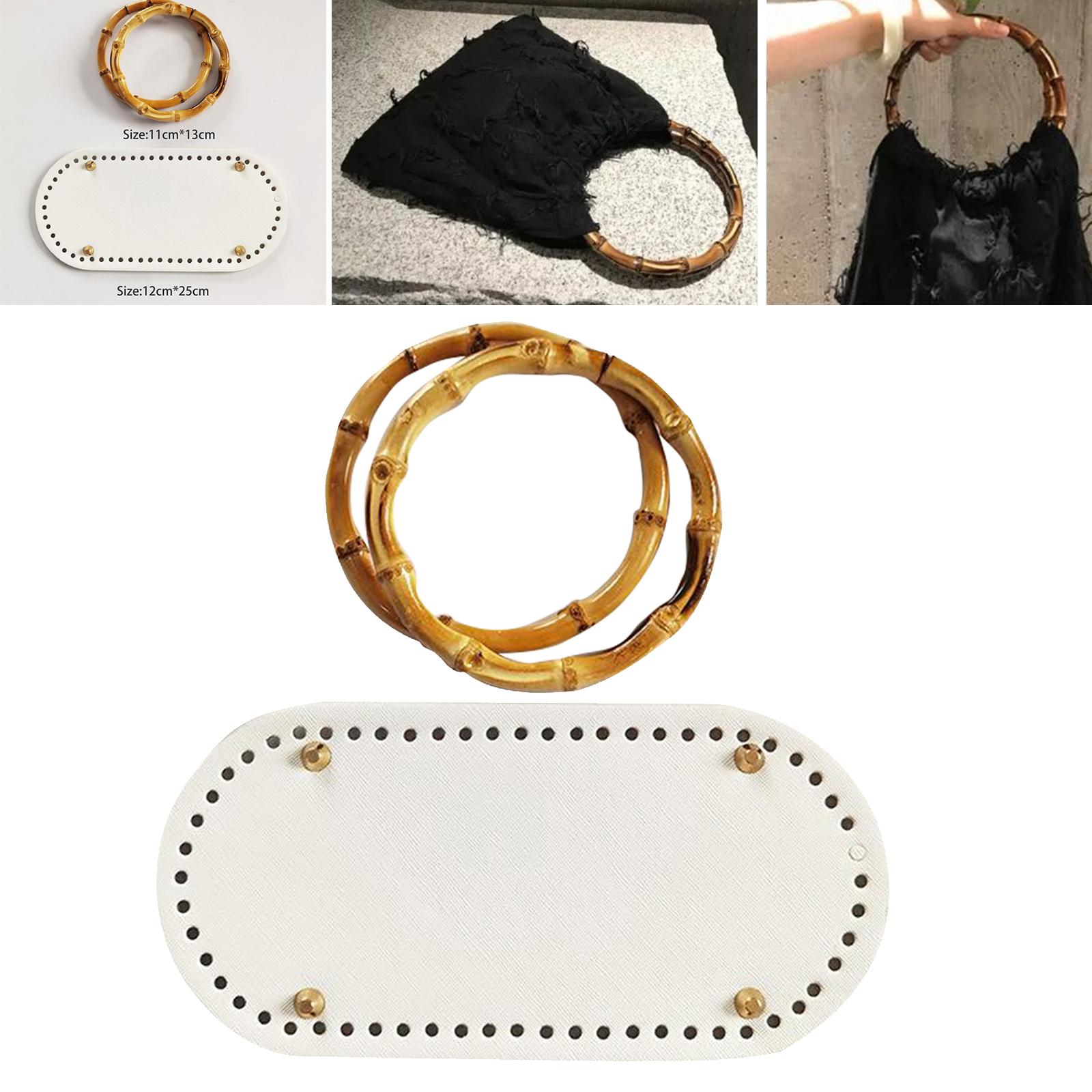 

Вязаная крючком сумка с кожаным основанием, набор ручек для сумки, стиль вязания своими руками 1