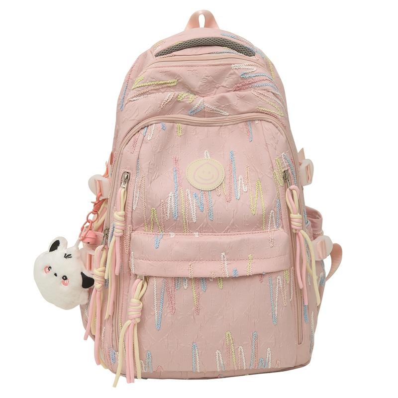 Schoolbag1011 New INS High-Appearance Embroidered Backpack Backpack for Female Students Large Capacity Lightweight Waterproof Travel Backpack