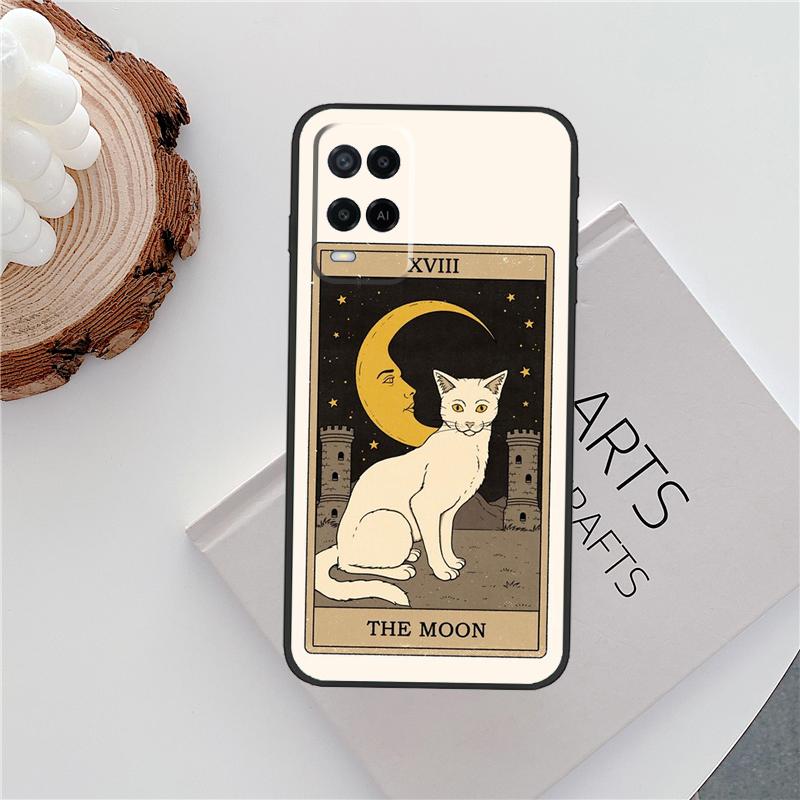 Tarot Card Cute Art Cats Case For Oppo A96 A58 A18 A38 A78 A98 A17 A77 A80 A40 A60 A16 A76 A74 A94 A54 A15 A57S Cover