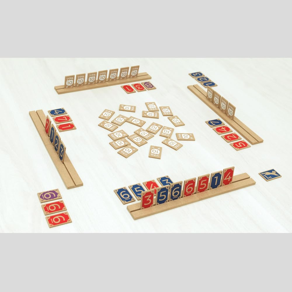 TSUKURU TEN TEN Ages 8 and Board Wooden Tiles Be the First To Make the Total of the 8 Cards In Your Hand Equal Exactly 10 Ten (2-4 Players, 20-30