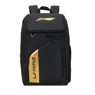 Li Ning Fashion Versatile Polyester Backpack Regular Couple Style Unisex Backpack Black Gold ABSU585-1