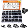1800PCS Metric Screw & Bolt Kit: M2 M3 M4 M5 Hex Socket Button Head Screws, Lock & Flat Washers, Nuts, 10.9 Alloy Steel, Black
