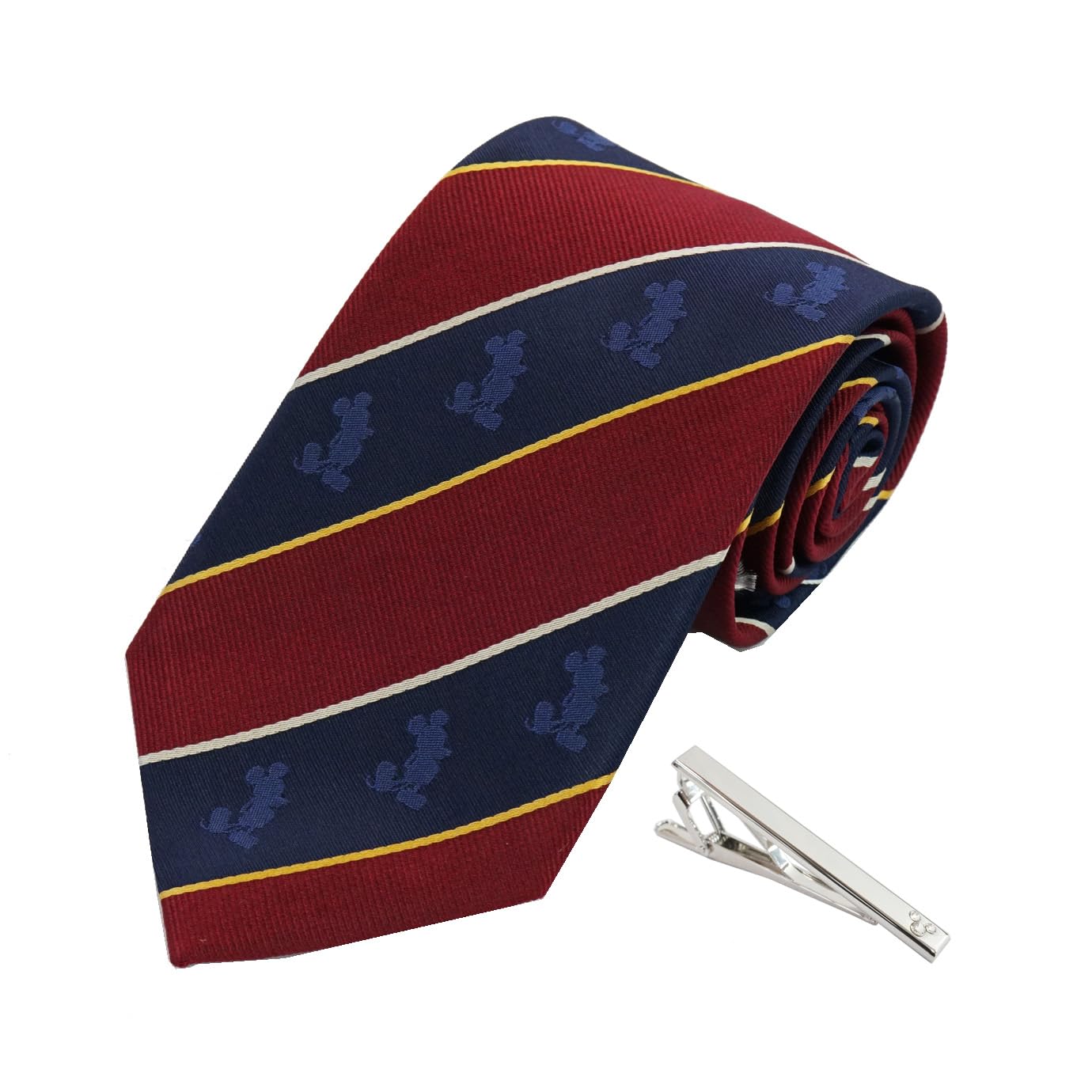 

Disney Mickey Mouse Tie Tie Bar Set Red Includes Tie and Tie Clip & (DN917311 & Wa-08) -