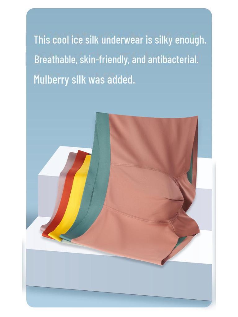Men's Seamless Double-Sided Modal Boxer Briefs - Breathable, Antibacterial Mulberry Silk Crotch