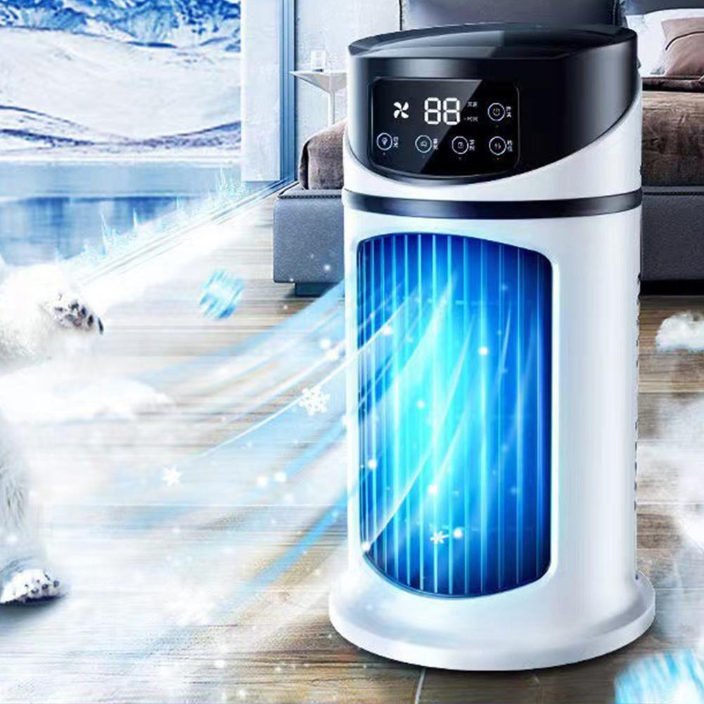 Ventilador de ar condicionado portátil com temporizador de 6 horas, ventilador de resfriamento de ar com umidificador, refrigerador de ar pessoal para uso em casa, escritório, quarto