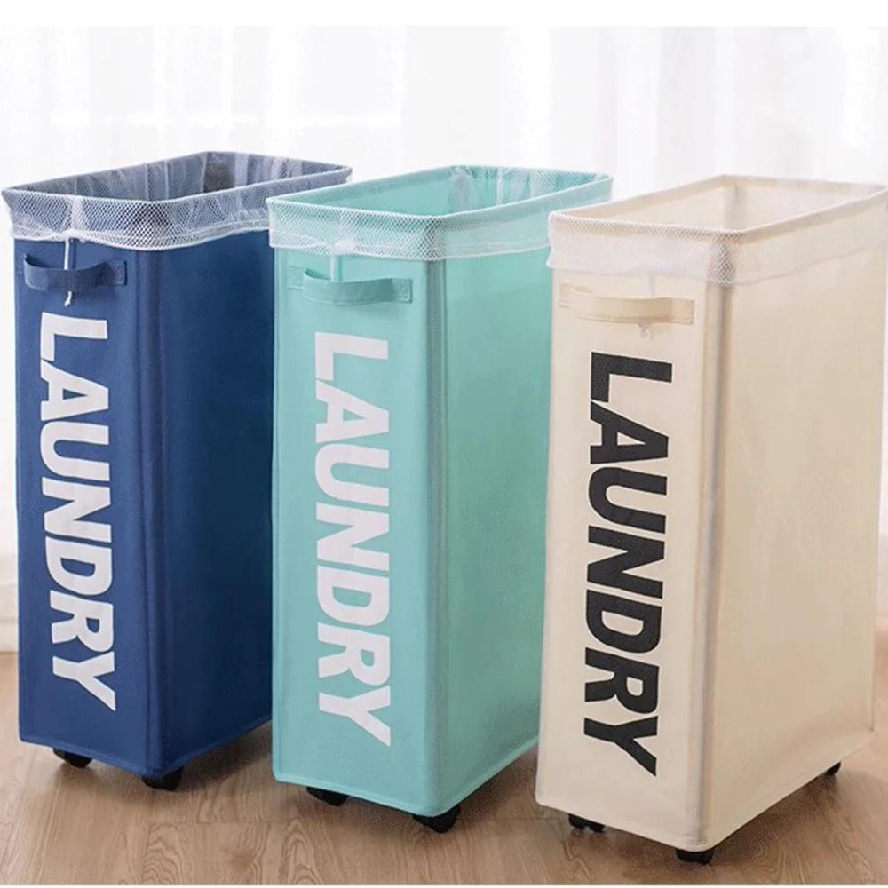 Laundry Basket Organizer Wheel Large Capacity Storage Multifunctional Foldable Dirty Laundry Basket Clothes Hangers Storage Bags