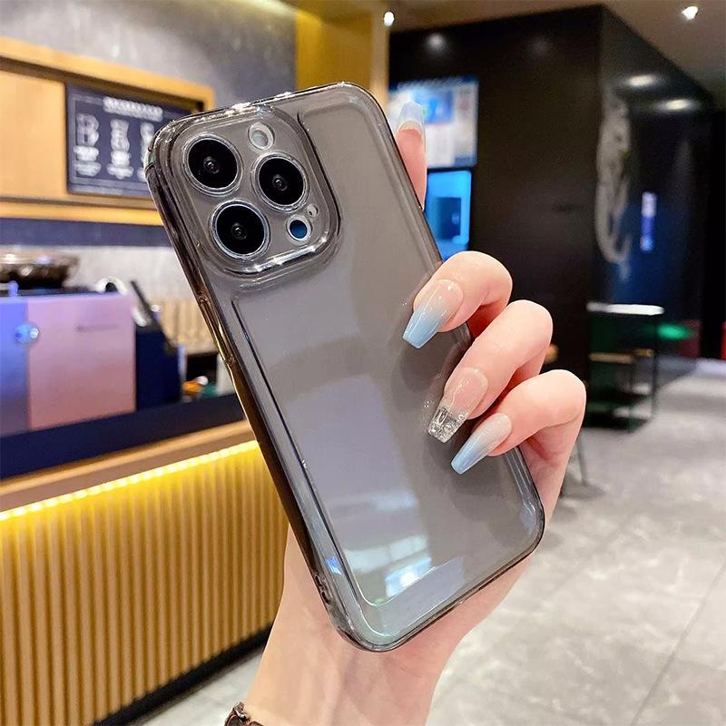 Applicable To Apple 14Pro Mobile Phone Case IPhone 16 Black Space Shell 12 Fine Hole 13 Soft Shell 15Max Protective Case