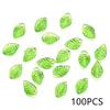 10-100Pcs Green Acrylic Leaf Charms Leaves Beads Pendants For Diy Necklace Bracelet Earrings Jewelry Making Handmade Crafts