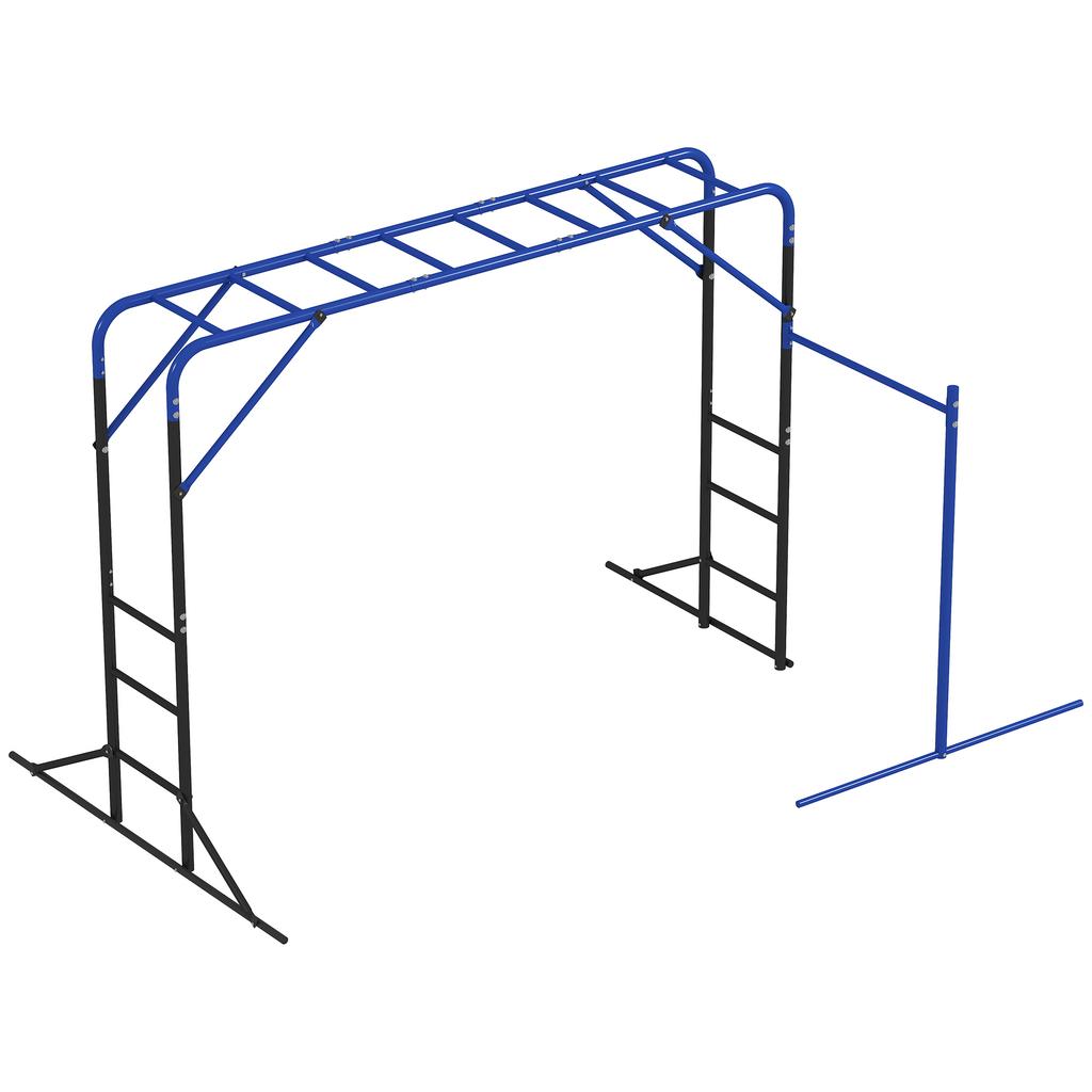 Klätterställning Utomhusklipptorn med Gymstång Pull-up-stång för Barn 3-8 År upp till 150 kg 250x190x180 cm Svart