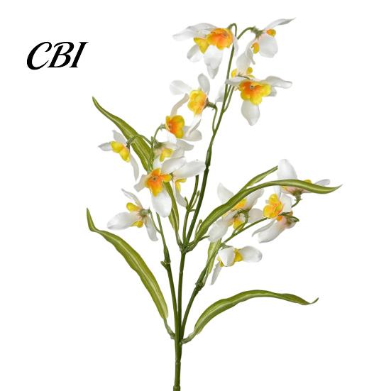 Silk Flowers for Wedding Arrangements Artificial Small Cymbidium Flowers, Faux Long Stem Fake Realistic Fresh Style Botanical Decor Home Table