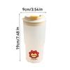 WORTHBUY 650Ml Cute Plastic Milk Coffee Cup With Lid Travel Sport Portable Large Capacity Water Cup Tumbler For Kids Adult