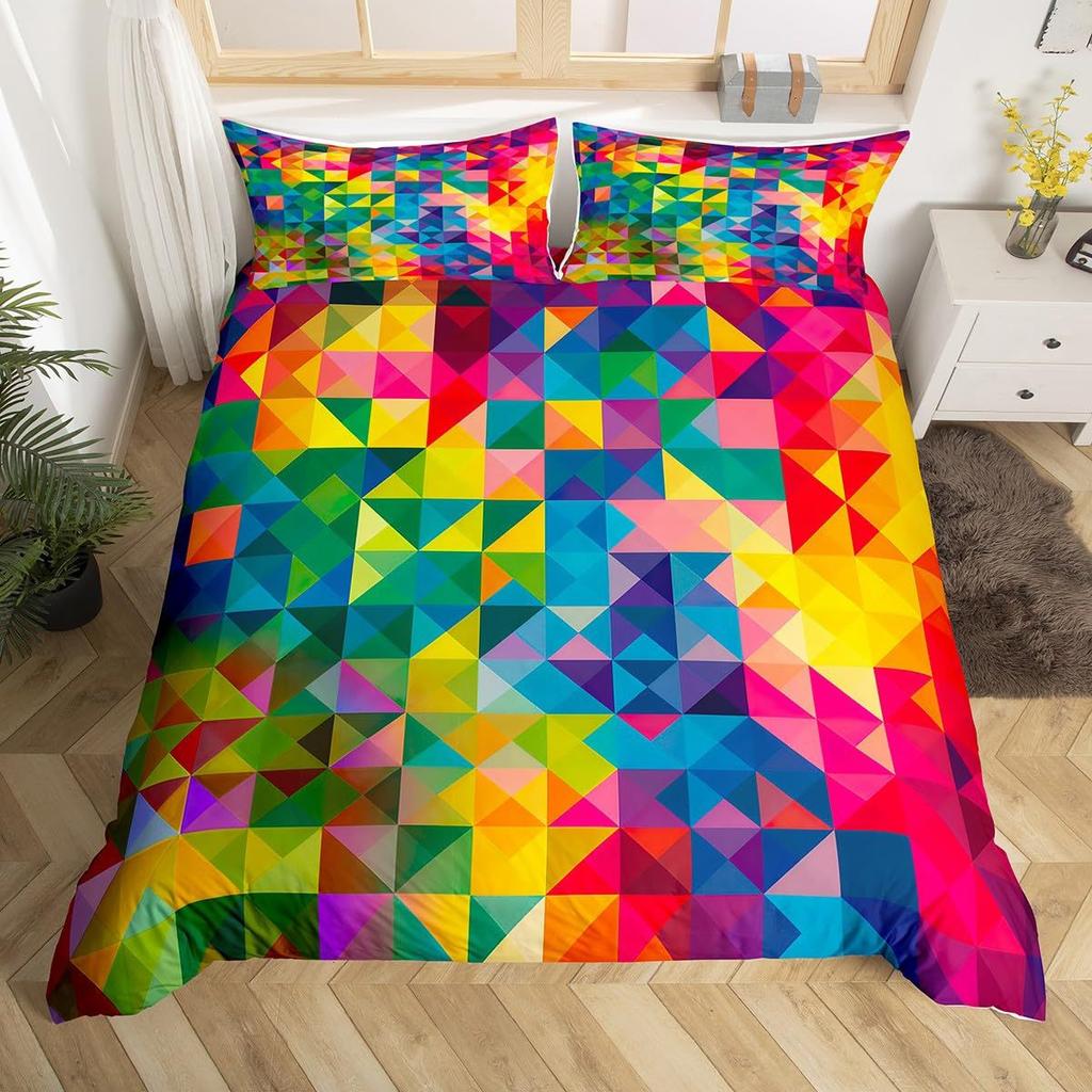 Watercolor Red Hibiscus Flower Pattern Three-Piece Quilt Cover Digital Printing Bedding Set Bed Cover