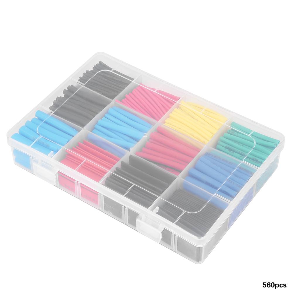 560pcs Mixed Colored Heat Shrink Tubing Wrap Cable Sleeve Shrinkable Tube