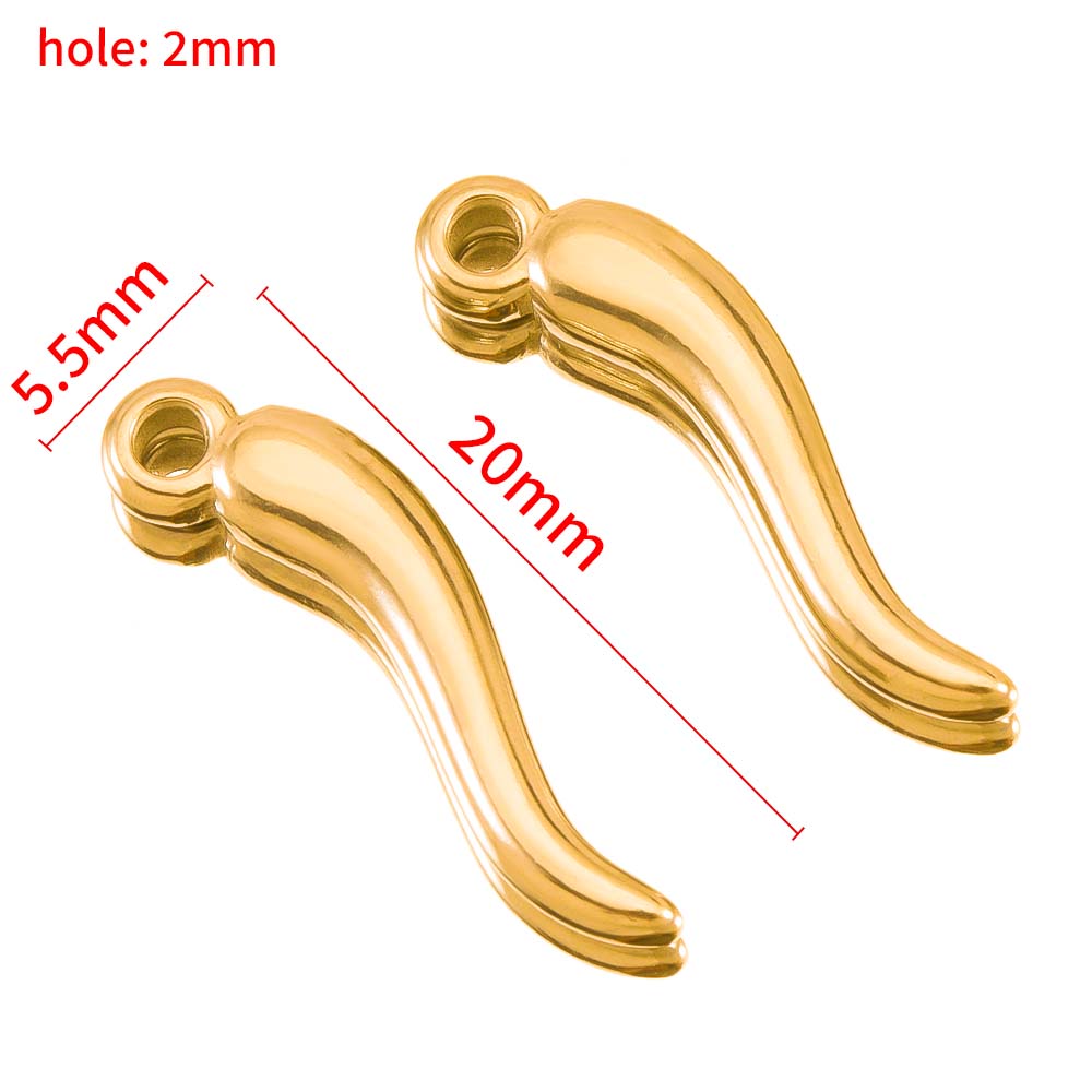 2pcs 5pcs Stainless Steel Pepper Charms With Natural Stone Chili Earrings Pendant for Necklaces DIY Jewelry Making Supplies Bulk
