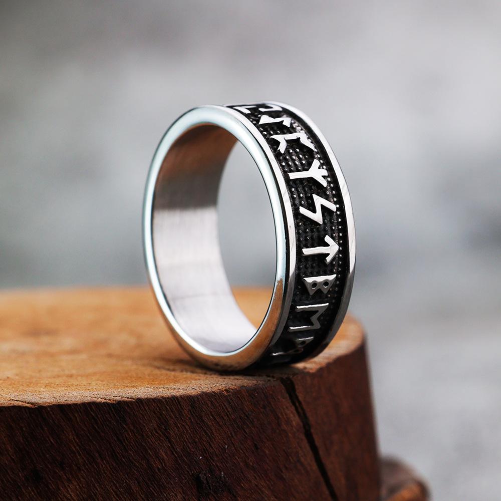 

Vintage Viking Titanium Steel Ring for Men Durable Stainless Steel Jewelry Nordic Warrior No. 7