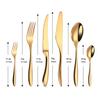 6/16/20/24 Stück Gold Geschirr Edelstahl 304 Besteckset Westliches Dinner-Set Spiegel Messer Gabel Löffel Glatter Griff Besteck