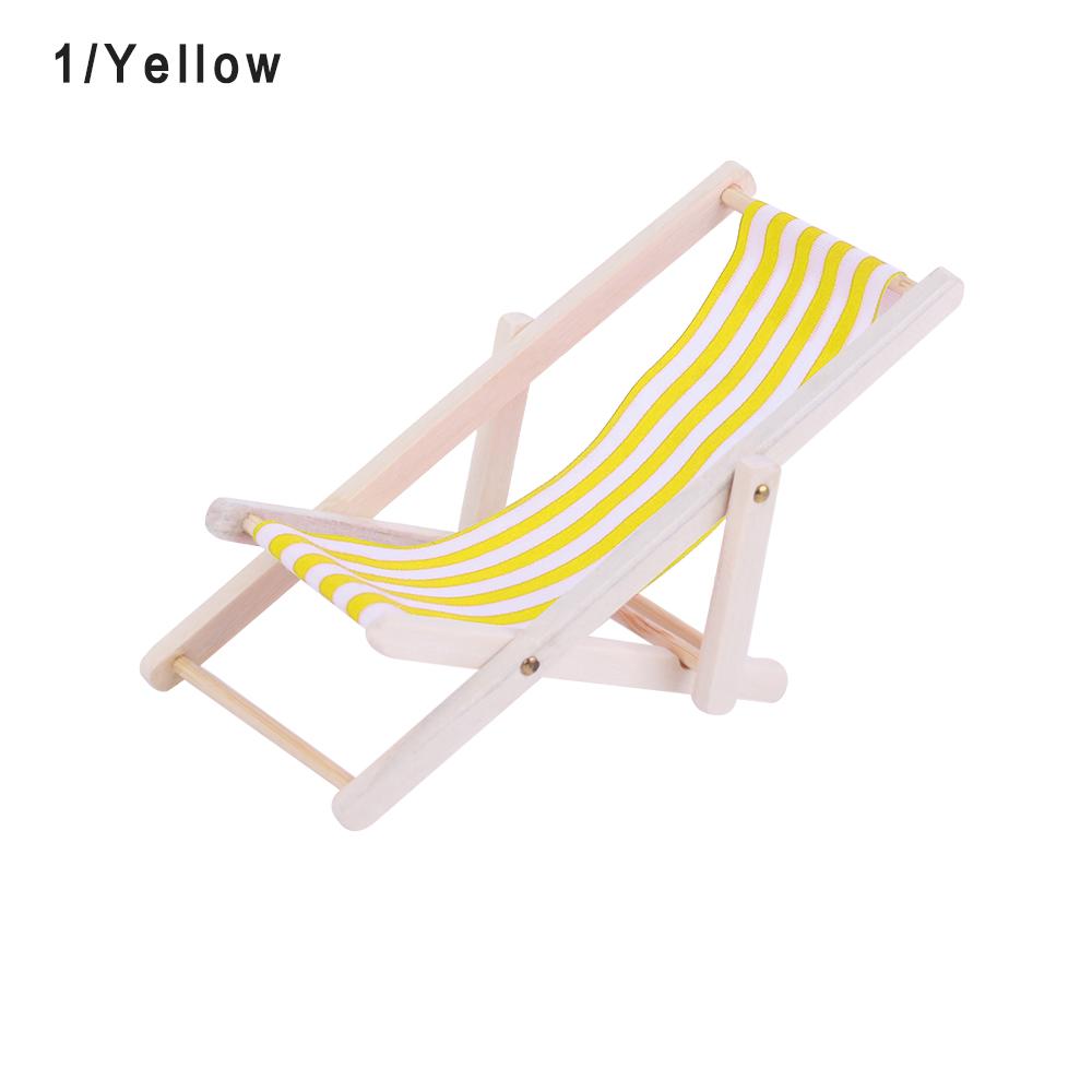 Furniture1:6/1:12 Plastic Garden Bench Chair Doll Beach Chair Foldable Deckchair Dollhouse Decor Doll Chair Toy Doll Accessories