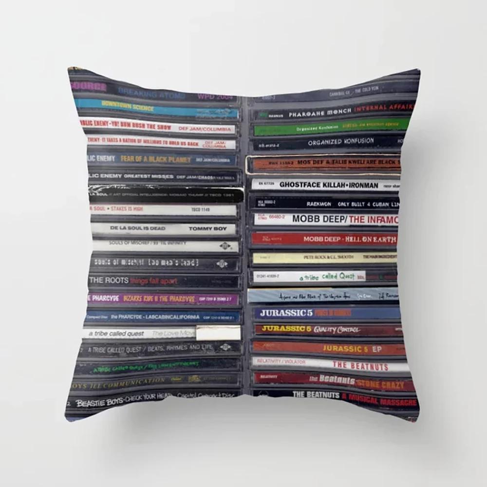 Stacked Magazine Printed Pattern Cushion Cover for Home Bedroom Living Room Sofa Decoration Square Pillow