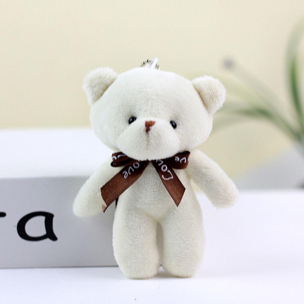 Plush Keyring Bear Toy Ornaments Stuffed Toy Bear Plush Toy Bear Plush Keychain Siamese Bear Doll