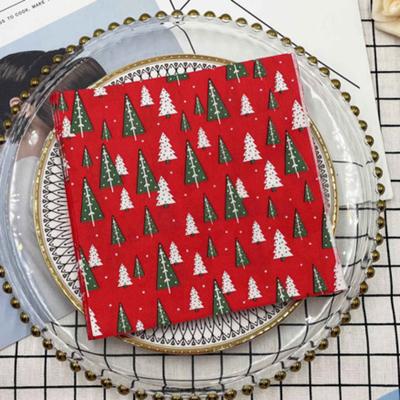 20pcs/Pac 33*33cm 2-Ply Descartável Festa Guardanapo Padrão de Natal