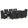 Garden Dining Set 9 pcs Black Poly Rattan