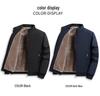 Men's Autumn/Winter Plus Velvet Jacket: Middle-Aged & Elderly, Warm Thick Stand Collar, Solid Color, Business Casual, Plus Size Outerwear.