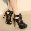 Fashion 2024 New Summer Women Fashion Stiletto Peep Toe Sandals Mesh Pumps Super High Heels Sandals Party Sexy Sandals 11cm 35-42