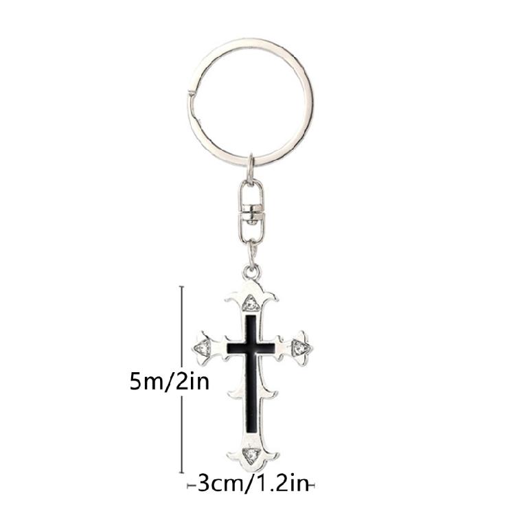 Vintage Cross Keychain Bag Pendant Backpack Decoration Couple Keysholder