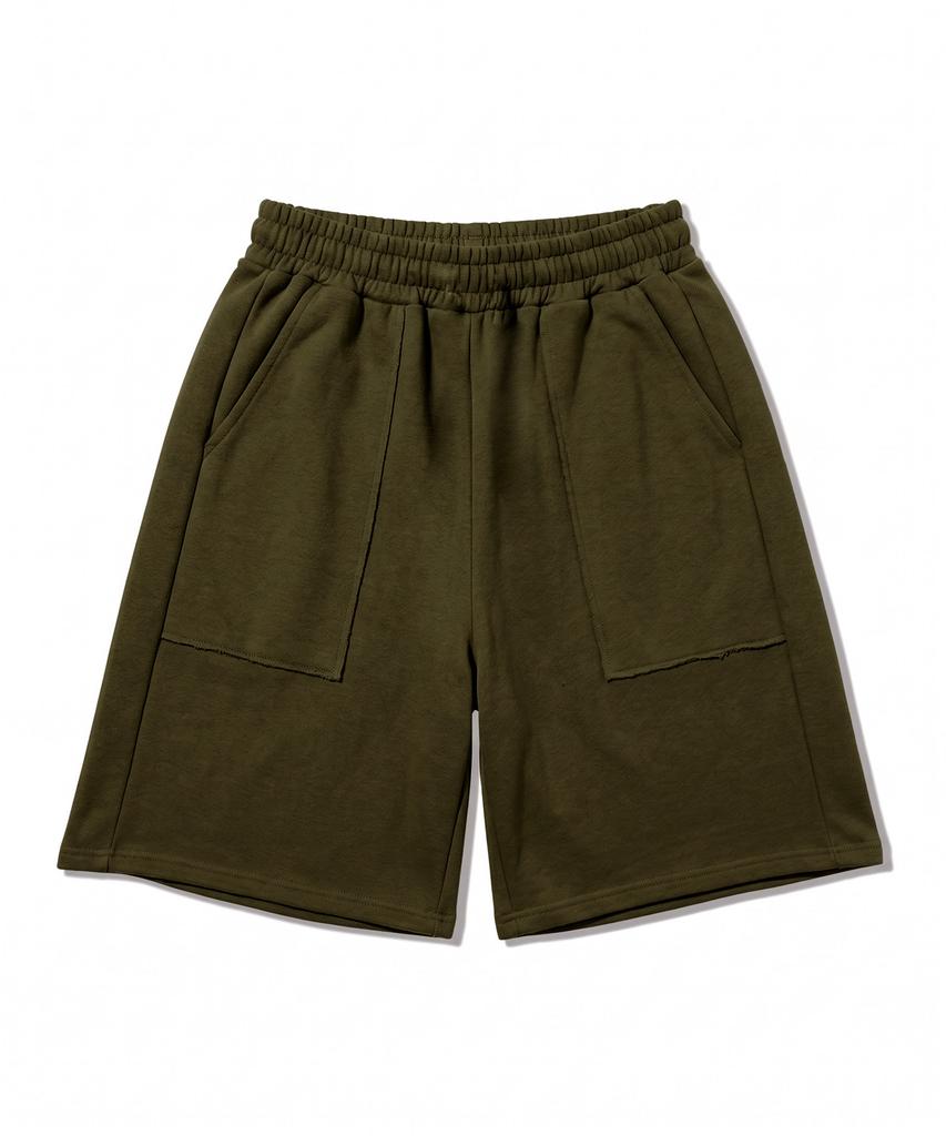 UNDEROFF Low-Cut Out-Pocket Bermuda Pants Khaki