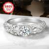 Elegant925Silver Women's Ring with Hollow-carved Design, Round and Classic, Suitable As an Engagement or Wedding Anniversary Gift. Comes with a Gift