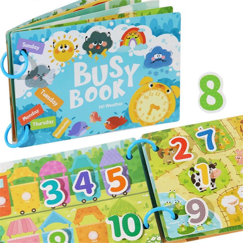 Children's Early Learning Puzzle Book With Reusable Jelly Sticker Develops Motor Skills and Cognitive Abilities