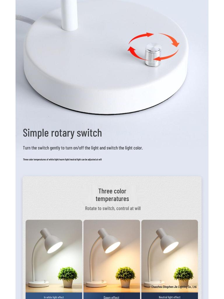 Eye-Safe LED Desk Lamp for Study, Dorm, or Office