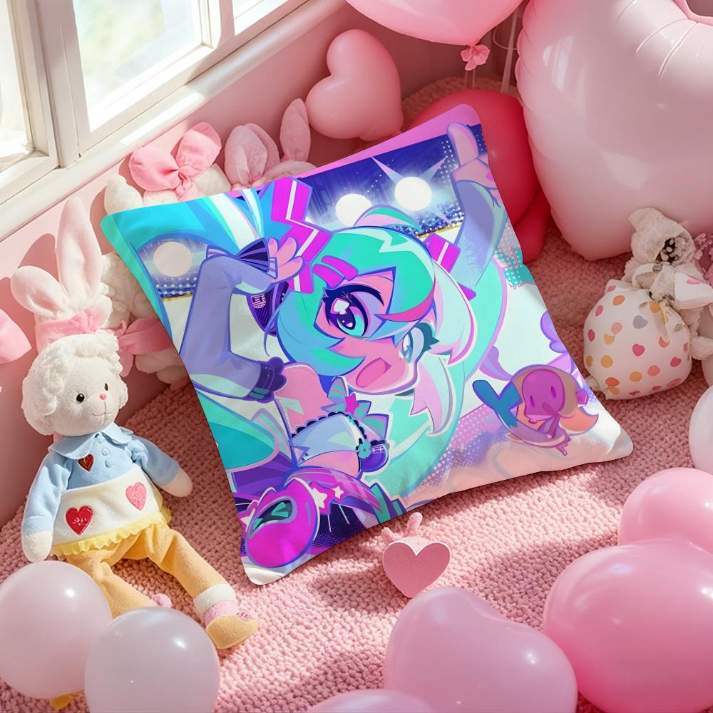Anime Muse Dash Girl Cushion Cover Pattern Printed Pillowcase for Living Room Sofa Cushion Cover & Bedroom Decor