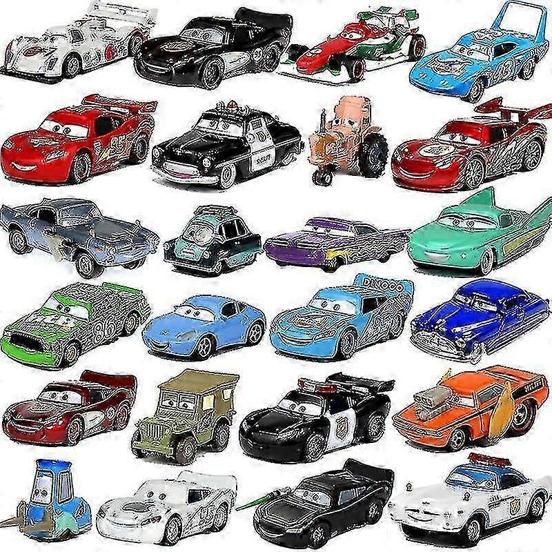 Cars Disney Pixar Cars 2-3 Year Old Toy Lightning McQueen Female Sheriff Alloy Metal Model Car 1:55 Metal Toy Vehicle Boy Child Gift-1st
