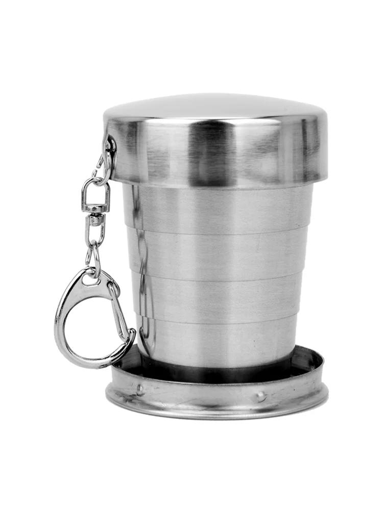75ml/150ml/250ml Portable Stainless Steel Foldable Cup Stainless Steel Traveling Outdoor Collapsible Cup with Lid Drinkware other