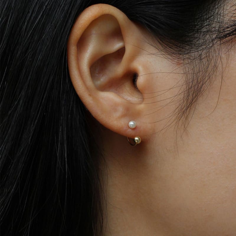 NORMALLEE [14K] Curling Pearl Piercing (S)