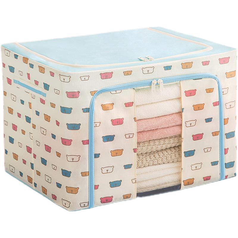 International Oxford Cloth Foldable Storage Box with Steel Frame - Ideal for Wardrobe, Toy Organizer, or Clothes Storage.