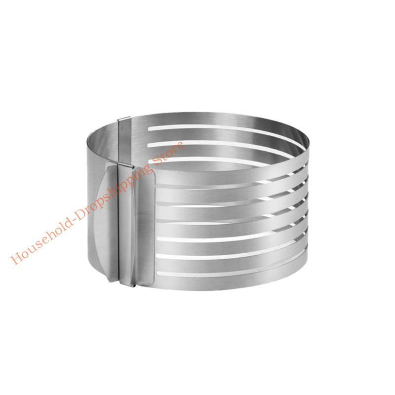 85AD Round Mousse-Mould for Cake-Decor Cake Leveler-Slicer Adjustable Round Cake Cutter Rings Stainless Steel Cake Slicing