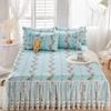 Flower Decorative Princess Lace Bed Skirt 100% Cotton-padded Thicken Bed Skirt Home Non-slip Mattress Cover Protector Bed Cover