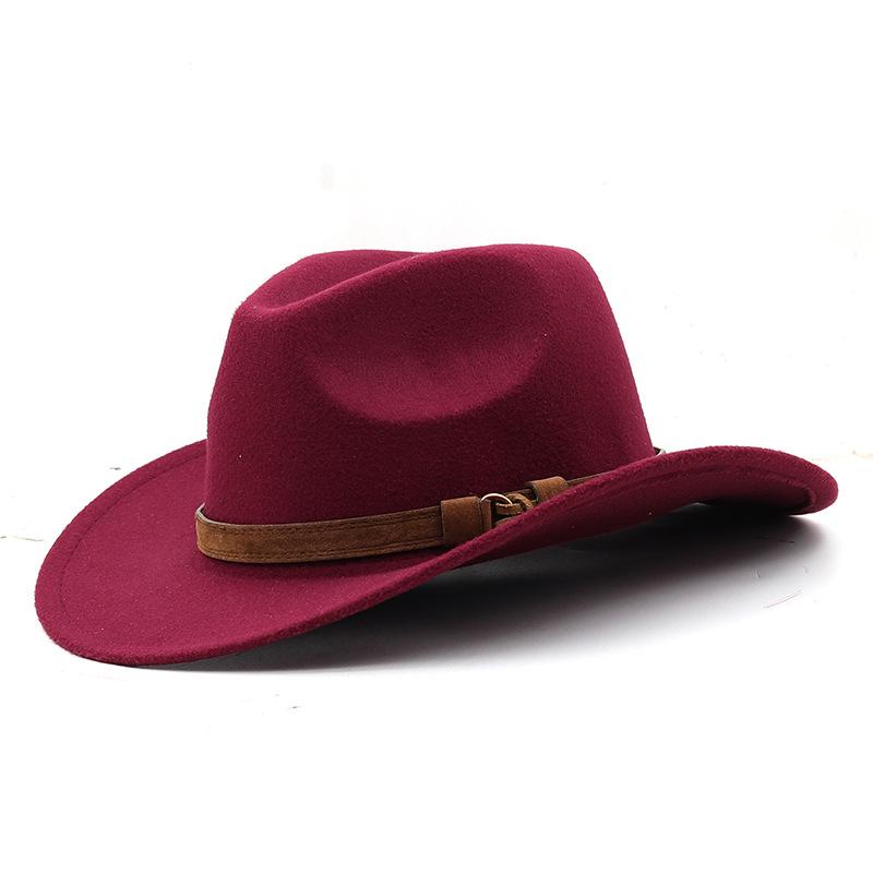 Classic Wool Felt Western Cowboy Fedora - Unisex Autumn/Winter Jazz Hat