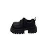 British Style Black Lace-up Small Leather Shoes Women's Shoes 2025 New Spring and Autumn Single Shoes College Muffin Platform Loafers