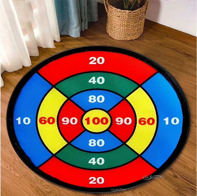 Fashion Sport Dart Target Round Carpet Room Decor Area Rug Carpets for Living Room Bedroom Table Alfombra Kid Non-slip Floor Mat