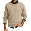 Men's Round Neck Long Sleeve Ribbed Knit Pullover