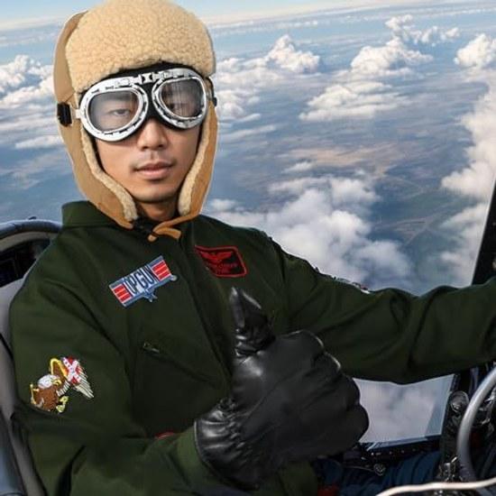 Formemory Halloween Cosplay Pig Pilot Costume Aviator Party Nose Hat Glasses Set Event Warm Anime Funny Winter Use Cold Protection