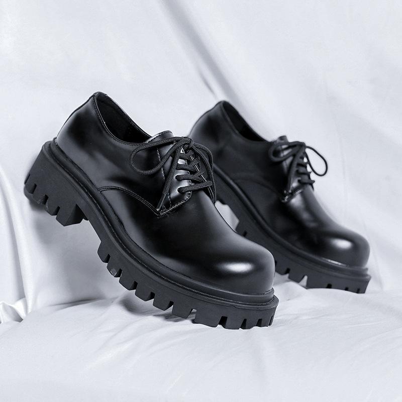 

Мужская обувь лето 2025 новые деловые туфли с низким верхом Martin модные британские универсальные повседневные кожаные туфли 9517-R 36 чёрный