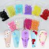 3D White Acrylic Flower Nail Art Decorations Mix Gold/Peal Beads 5G/Bag Resin Blossom Flower Nail Charms  4/6Mm Nail Accessories